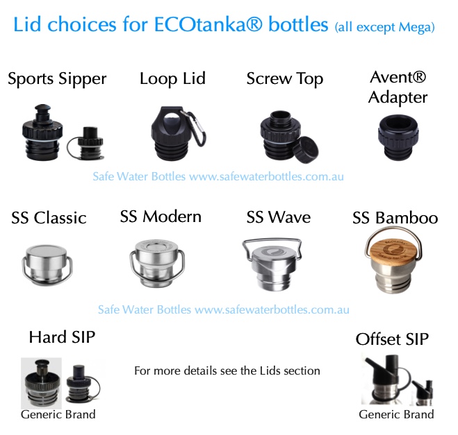Stainless Steel Water Bottle LId Choices